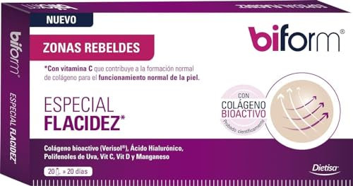 Dielisa – biform Especial Flacidez, Con Colágeno Bioactivo, Ácido Hialurónico y Vitaminas, Contribuye a la Formación Normal de Colágeno - 20 Viales