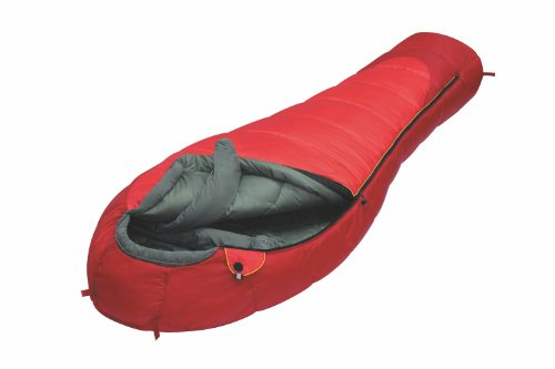 ALEXIKA Schlafsack Iceland, rechte Reißverschluss, rot / grau, 90(Breite oben)x230(Länge) x60(Breite unten), 9228.0106R