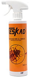 Teskad Spray Anti-Punaises de Lit 500 ml (1) – Insecticide Prêt à l'Emploi – Action Choc & Rémanente Jusqu'à 2 Mois – Sans Odeur – Idéal pour Matelas, Sommiers, Tapis & Textiles