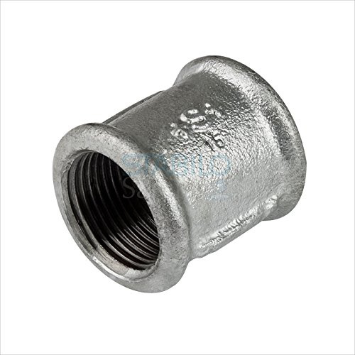 Stabilo-Sanitaer Rohrmuffe 1/2 Zoll DN15 Muffe Temperguss Fitting Gewindefitting Tempergussfitting Rohrfitting