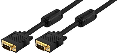 Goobay 50491 Câble de moniteur Full HD SVGA, Doré, Noir, 10m Longueur