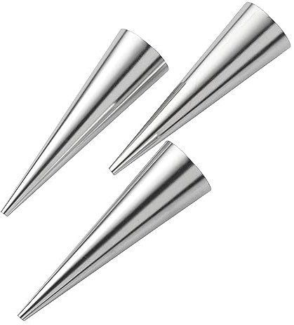 Pedrini Forme per cannoncini 12 cm, Acciaio Inox, 3 Pezzi