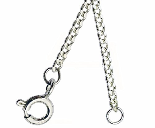 ANTOMUS® Solid Sterling Silver Diamond Cut Curb 50(1.75mm Gauge) Extender Chain 2 INCH 4 INCH AND 6 INCH