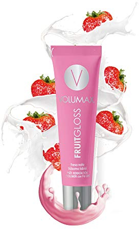 Volumax Fruitgloss Gloss de Labios de Sabor Intenso y Duradero, Óptima Hidratación, Brillo, Confort y Volumen 7.5 ml, Incoloro, Fresa Nata