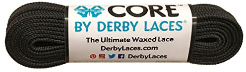 Derby Laces CORE Narrow 6mm Waxed Lace for Figure Skates, Roller Skates, Boots, and Regular Shoes