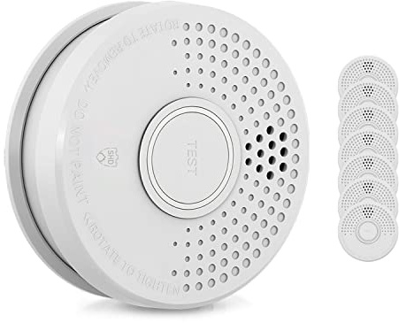 SHD Rauchmelder Set wechselbare Batterien (8X) - DIN EN14604 Geprüft & BSI-Zertifiziert, Brandmelder mit Stummschaltung & Selbsttest Funktion, Rauchmelder Magnethalter geeignet, Feuermelder DOF39