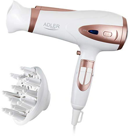 Adler AD 2248 Föhn Harrtrockner mit Diffusor und Ionisator 2200W ION