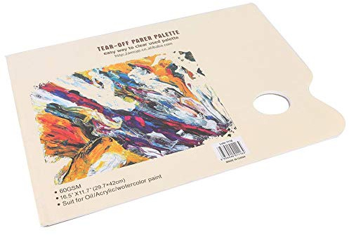 Konstnär Palettpapper A3, 30 Ark Engångs Färgblandningspalett för Akvarell Akrylfärg Olja Gouache Målning Hemma Skola Ateljé