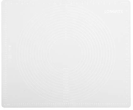 LONGFITE 24''x20'' Extra Large Silicone Baking Mat, Multipurpose Nonstick Pastry Mat, Heat Resistant Nonskid Table Mat Countertop Protector (Extra Large Grey with Scale)