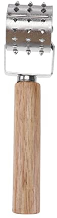 Cabilock Fleischklopfer Edelstahl Fleischhammer Fleischzartmacher Fleischroller mit Holz Griff Küchenhelfer Steak Hammer Zartmacher für Huhn Fisch Schweinefleisch Rindfleisch