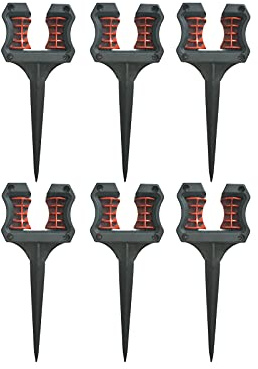 QYLJZB 6 x Schlauchhalter aus Kunststoff für Garten, Gartenschlauchführungsspieß, schwarzer glatter Rollmechanismus hält den Gartenschlauch aus Blumenbeeten für Pflanzenschutz