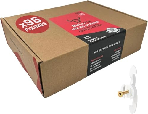 Bullfix Extra 96 Stück – robuste Gipskarton-Befestigungen für Bolzenwände, Hohl- und Hohlraum-Wandbefestigung, überlegene Trockenbauanker, unterstützt bis zu 133 kg, DIY & Handel