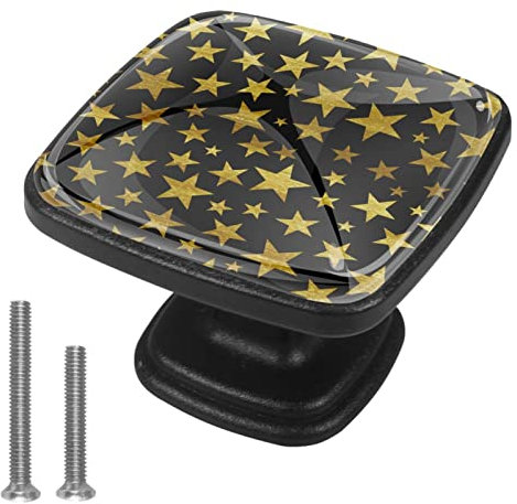 Möbelknopf Sterne Gold Möbelgriffe Kinderzimmer 4 Stück Schubladenknopf Bunte Knauf Schrankgriffe Kristall Türknauf Für Jungen Und Mädchen 3x2.1x2 cm