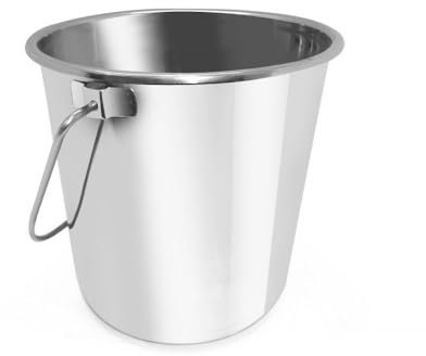 HENDI Secchio con manico, secchio da cucina per alimenti, secchio multiuso in metallo, 10 L, ⌀278x(H)235mm, acciaio inox