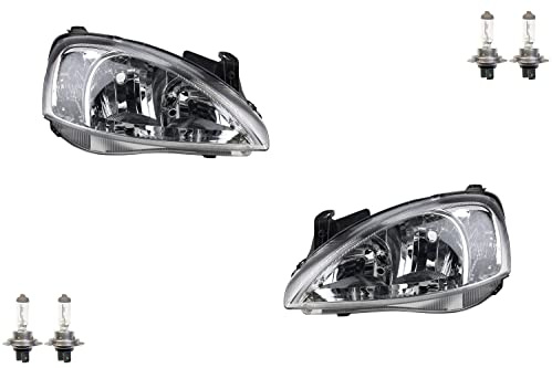 Johns, Scheinwerfer Halogen passend für Opel Corsa C 00-03 mit H7 H7 Satz Links Rechts