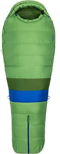Marmot Palisade, Saco de dormir tipo momia para adulto, relleno de pluma de 650, ligero y cálido, 183 cm, hasta -21°, Forest Green/Foliage, 183 cm