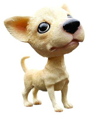 Bobbing Head Dogs Resin Shaking Dog Figurine Nodding Dog Doll for Car Interior Dashboard Decor (Chihuahua)