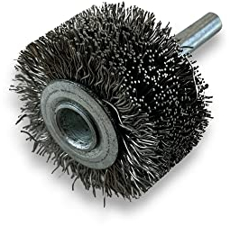 Lot de 10 brosses rotatives circulaires métalliques sur tige Ø 38 mm | Fil inox dur Ø 0,30 mm | Epaisseur 18 mm | 3 rangs | Pour perceuse ou visseuse à mandrin | Kibros 2638IT18x10