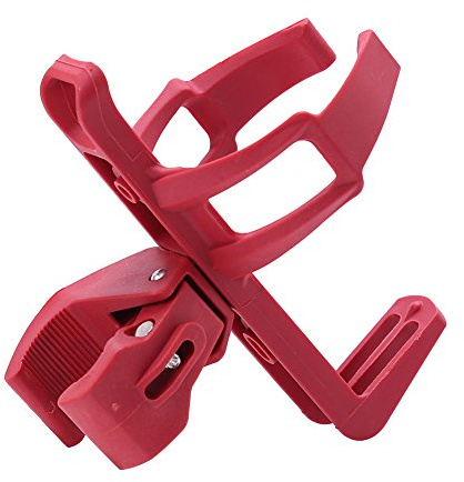KIMISS Outdoor Mountain Bike, Handle Bar Water Bottle Bike 32oz Water Cycling No Screws Cup Rack Holder Cage Red (Red)