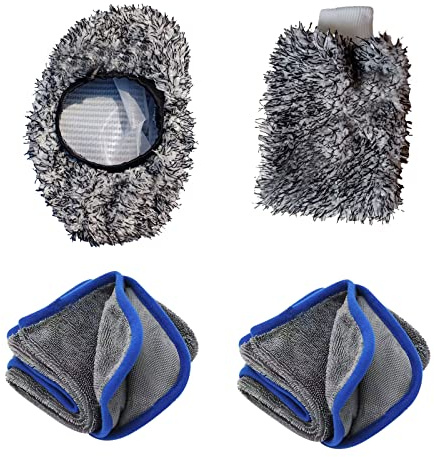 Microfiber Car Wash Brush Cover Bürstenabdeckung für SB-Waschanlagen Brush Sleeve Microfiber Cleaning Brush Set mit Waschhandschuh & Trockentuch
