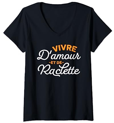 Womens Vivre d'Amour et De Scraper Gift Humour Savoie V-Neck T-Shirt