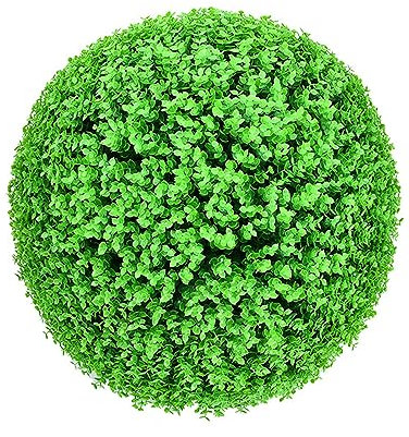 HUHJYUGE Kunstpflanze Kugel Formschnitt Runde 50cm, Realistische Buchsbaumkugel Plastik, Wetterfest Dekorative Grünkugeln, für Rasen Im Freien, Innenbereich, Gartendekoration