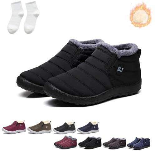 Gallen Botas impermeables, botas de invierno Boojoy para mujer, botas de nieve de invierno, botines antideslizantes cálidos