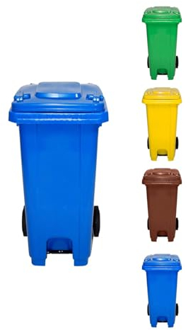 Jardin202 - Cubo de Basura 120 Litros con Pedal y Ruedas | Contenedor de Basura Robusto con PEDAL | 120 L (Verde)