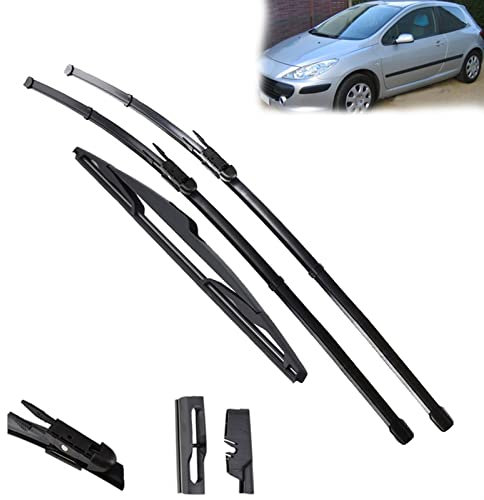 Für Peugeot 307 2005 2006 2007 Scheibenwischer Vorne Und Hinten Wischerblätter Set Windschutzscheibe Windschutzscheibe Vorne Heckscheibe 28 + 26 + 14 Windschutzscheibe