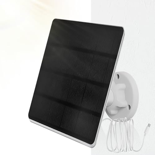 Panel Solar de 5W para Cámara de Seguridad, USB Cargador de Panel Solar USB Compatible con Cámara de Batería Recargable, Panel Solar con Cable de Carga de 9.8ft, IP65 Impermeable