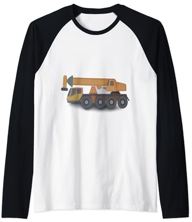 lifting platform vehicle colored comic design Raglan Baseball Tee