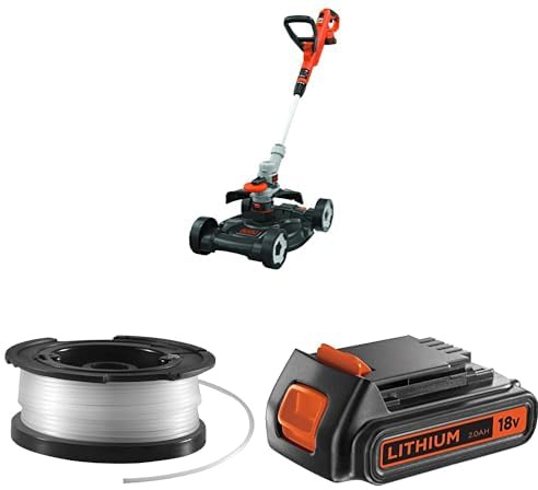 Bundle of Black+Decker 3-in-1 Multi-Trimmer-Set+ Black+Decker vollautomatische Einzelfadenspule + 18AH Slidepack Akku