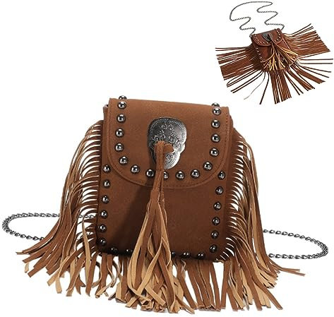 GALPADA Vintage Fransen-umhängetasche Damen Mit Quaste Fransen-umhängehandtasche Für Strand Ausflüge Shopping Große Kapazität Für Handy Schlüssel Kleinigkeiten Dekorativ Und Praktisch