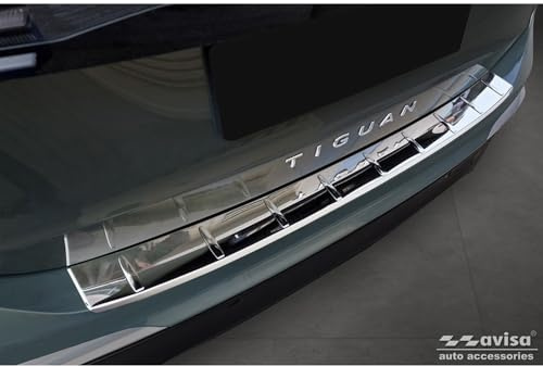 Avisa Edelstahl Heckstoßstangenschutz passgenau | kompatibel mit Volkswagen Tiguan (CT1) 2024- - Hochglanzsilber
