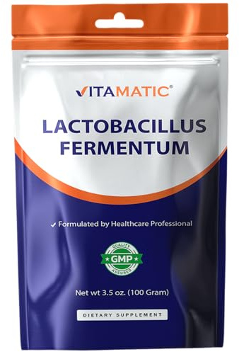 Vitamatic Lactobacillus Fermentum Probiotic Powder - Digestive Health Support - 100 Gram (3.5 OZ) - 100 Servings