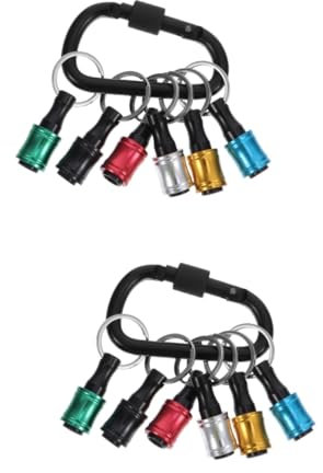 OSALADI 12pcs Bits Holder Extension Bar Drill Screw Adapter Quick Release Keychain Carabiner Attachment Keychain Retractable