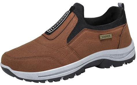 Zapatillas de ocio para hombre, deportivas, sin cordones, para correr, ligeras, antideslizantes, para correr, fitness, transpirables, cómodas, café, 43 EU