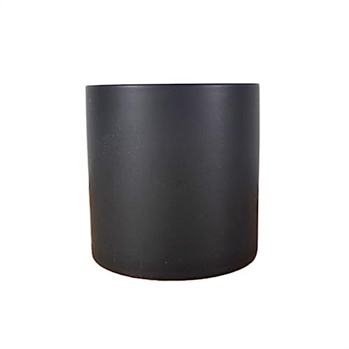 Maceta Interior Macetas redondas de cerámica de Color sólido mate, parte inferior con agujeros de drenaje, plantas suculentas minimalistas, maceteros rectos Jardineras Exterior(Negro,Grande)