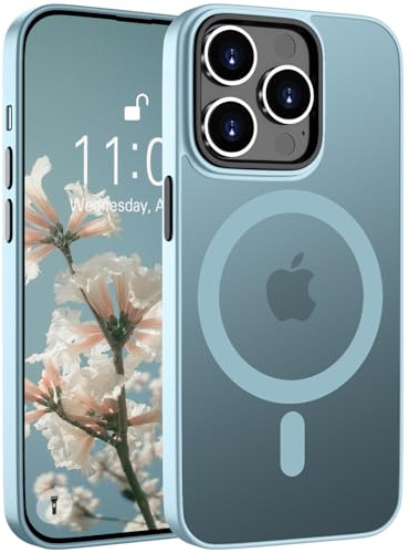 Andwing für iPhone 11 Pro Max Hülle Magnetisch Hellblau | [Kompatibel mit MagSafe] Matt Anti-Fingerprint Schutzhülle – Stoßfest Militärstandard, Ultradünn & rutschfest