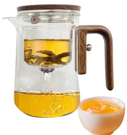 de – de para huevo de té, de | Jarra de filtro de hojas de té de agua transparente con mango de madera a prueba de fugas para casa, trabajo, hogar, escuela