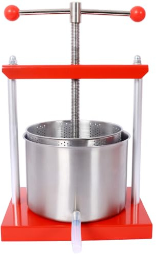 Cheese Press, Manual Fruit & Wine Press, Stainless Steel Food Press Machine for Juice, Olive Oil & Herb Extraction, 2026 Upgrade for Home & Kitchen (0.53 Gallon)