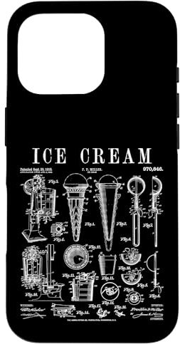 Ice Cream Lover Summer Vintage Patent Sweet Cone Scoop Food Case for iPhone 16 Pro