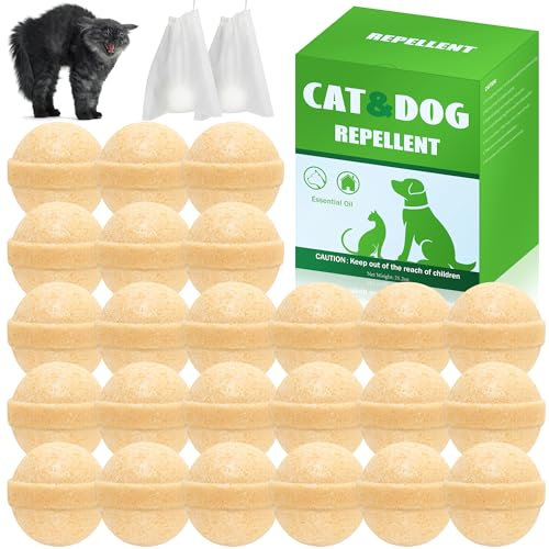 24 Pack Cat Repellent Outdoor Indoor - Natural Peppermint Oil Cat Deterrent Outdoor to Keep Cats Out of Yard Permanently,Keep Stray Cats Dogs Away,Effective Dog Cat Repellent