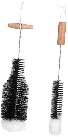 Amosfun 2pcs Wood Chimney Brushes Wire Fireplace Cleaning Tools with Wood Handles for Stove and Fireplace Chimney Maintenance