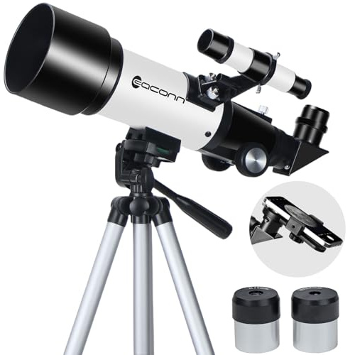 Telescopi, telescopio per bambini e adulti principianti, apertura 70 mm, lunghezza messa a fuoco 400 mm, telescopio da viaggio con supporto AZ per osservare la luna e il paesaggio