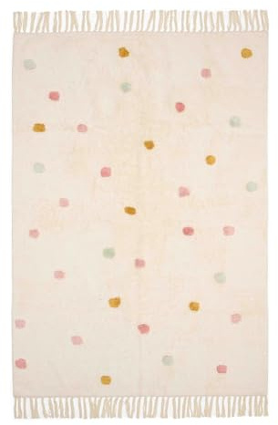 Little Dutch Teppich Kinderzimmer Kinderteppich mit Punkten rosa - (120x170 cm)