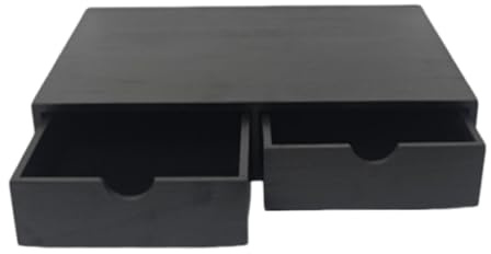 Sharplace Boîte de rangement pour dosettes de café en bois, peu encombrante, avec 2 tiroirs, idéale pour le bureau, Noir