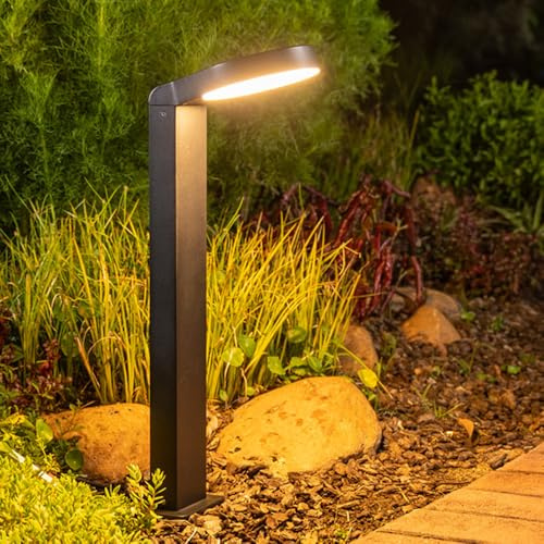 Luces de Paisaje Modernas con luz cálida de 3000 K, luz de Camino IP65, Resistente al Agua, bolardo, lámpara de Aluminio Fundido a presión, bolardo, Linterna, lámpara de césped de
