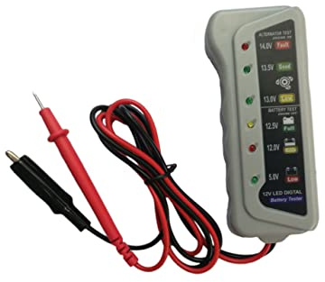 Digitaler 12v-batterietester mit Ladesystemanalysator | Batteriemonitor und Messgerät, Kunststoff und Metallgehäuse, für Fahrzeugbatterie, mit Überspannungsschutz