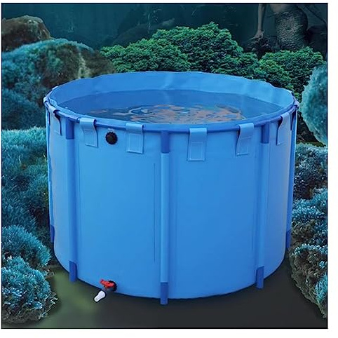 Estanque de Lona para Peces, Piscina Redonda elevada, Piscina Plegable para niños, pecera, Acuario, Piscina, Estanque de Lona de PVC con Estructura de Acero para colector de Agua de Lluvia (